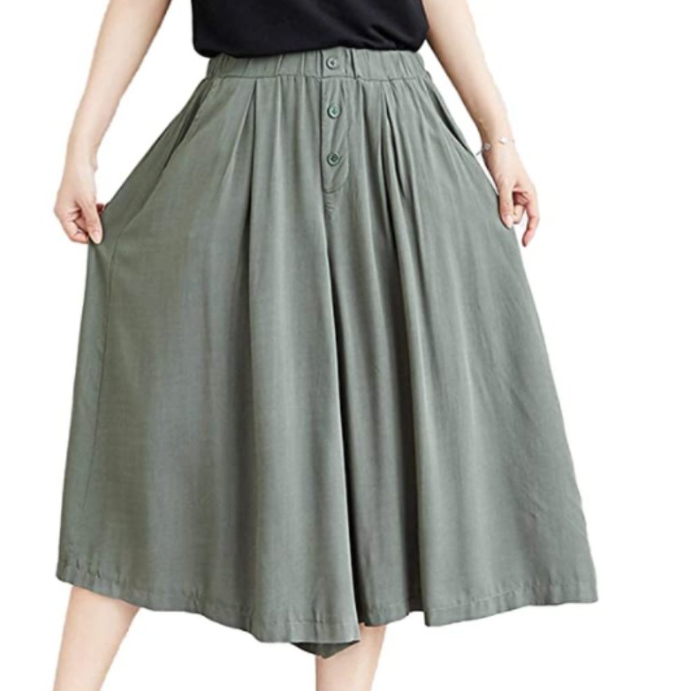Green Wide Leg Pants